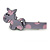 Children's/ Teen's / Kid's Lavender/ Pink Donkey Acrylic Hair Beak Clip/ Concord Clip/ Clamp Clip In Silver Tone - 50mm L