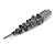 Large Dim Grey/ Midnight Blue Austrian Crystal Bow Hair Beak Clip/ Concord Clip In Black Tone - 13cm Length - view 6