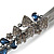Large Dim Grey/ Midnight Blue Austrian Crystal Bow Hair Beak Clip/ Concord Clip In Black Tone - 13cm Length - view 4