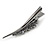 Large Dim Grey/ Midnight Blue Austrian Crystal Bow Hair Beak Clip/ Concord Clip In Black Tone - 13cm Length - view 5