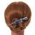 Large Midnight Blue Crystal Double Butterfly Hair Beak Clip/ Concord Clip In Black Tone - 13cm L - view 2