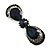Small Vintage Inspired Midnight Blue Crystal Bow Barrette Hair Clip Grip In Aged Silver Finish - 60mm Across - view 7