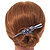 Large Midnight Blue Crystal Butterfly Hair Beak Clip/ Concord Clip In Black Tone - 13cm L - view 2