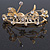 Fairy Princess Bridal/ Wedding/ Prom/ Party Gold Tone Clear Crystal Mini Hair Comb Tiara - 70mm - view 2