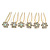 Bridal/ Wedding/ Prom/ Party Set Of 6 Clear/ Ab Austrian Crystal Daisy Flower Hair Pins In Gold Tone - view 4
