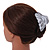 Medium White/ Black Floral Motif Acrylic Hair Claw/ Hair Clamp - 9cm Across - view 2