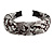 Snake Print Fabric Flex HeadBand/ Head Band in Black/ Grey - view 6