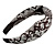 Snake Print Fabric Flex HeadBand/ Head Band in Black/ Grey - view 4