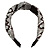 Snake Print Fabric Flex HeadBand/ Head Band in Black/ Grey - view 5