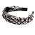 Snake Print Fabric Flex HeadBand/ Head Band in Black/ Grey - view 7