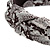 Snake Print Fabric Flex HeadBand/ Head Band in Black/ Grey - view 3
