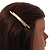 Contemporary Hammered Bar Barrette Hair Clip Grip in Gold Tone - 90mm W - view 3