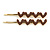 2 Gold Plated Brown Enamel Heart Hair Grips/ Slides - 65mm - view 8