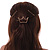Set Of Twisted Hair Slides and Open Crown Hair Slide/ Grip In Gold Tone Metal - view 2