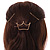 Set Of Twisted Hair Slides and Open Crown Hair Slide/ Grip In Gold Tone Metal - view 3