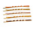 Set of 5 Multicoloured Enamel Hair Slides In Gold Tone - 65mm Long - view 4