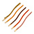 Set of 5 Multicoloured Enamel Wavy Hair Slides In Gold Tone - 55mm Long - view 2