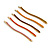 Set of 5 Multicoloured Enamel Wavy Hair Slides In Gold Tone - 55mm Long - view 5