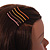 Set of 5 Multicoloured Enamel Wavy Hair Slides In Gold Tone - 55mm Long - view 4