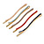 Set of 5 Multicoloured Enamel Wavy Hair Slides In Gold Tone - 65mm Long