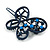 Dark Blue Butterfly Hair Slide/ Grip - 50mm Across - view 7