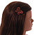Coral Butterfly Hair Slide/ Grip - 50mm Across - view 3