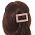 Rose Gold Tone Satin Finish Large 'Buckle' Square Barrette Hair Clip Grip - 80mm Across - view 2