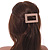 Rose Gold Tone Satin Finish Large 'Buckle' Square Barrette Hair Clip Grip - 80mm Across - view 3
