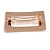 Rose Gold Tone Satin Finish Large 'Buckle' Square Barrette Hair Clip Grip - 80mm Across - view 7