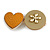 Romantic Gold Tone PU Leather Heart and Flower Hair Beak Clip/ Concord Clip (Mustard Yellow/ Beige) - 60mm L - view 4