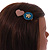 Romantic Gold Tone PU Leather Heart and Flower Hair Beak Clip/ Concord Clip (Dusty Pink/ Teal) - 60mm L - view 3