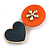 Romantic Gold Tone PU Leather Heart and Flower Hair Beak Clip/ Concord Clip (Dark Blue/ Orange) - 60mm L - view 5