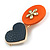 Romantic Gold Tone PU Leather Heart and Flower Hair Beak Clip/ Concord Clip (Dark Blue/ Orange) - 60mm L - view 6
