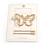 Set Of Twisted Hair Slides and Open Butterfly Hair Slide/ Grip In Gold Tone Metal - view 4