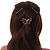 Set Of Twisted Hair Slides and Open Butterfly Hair Slide/ Grip In Gold Tone Metal - view 2