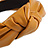 Wide Chunky Mustard PU Leather, Faux Leather Knot Hair Band/ HeadBand/ Alice Band - view 3