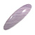 Lavender Stripy Print Acrylic Oval Barrette/ Hair Clip In Silver Tone - 90mm Long - view 2
