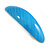 Sky Blue Stripy Print Acrylic Oval Barrette/ Hair Clip In Silver Tone - 90mm Long - view 8
