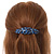 Blue/ Black Feather Motif Acrylic Oval Barrette/ Hair Clip - 95mm Long - view 3