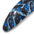 Blue/ Black Feather Motif Acrylic Oval Barrette/ Hair Clip - 95mm Long - view 6