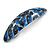 Blue/ Black Feather Motif Acrylic Oval Barrette/ Hair Clip - 95mm Long - view 9
