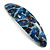 Blue/ Black Feather Motif Acrylic Oval Barrette/ Hair Clip - 95mm Long - view 10