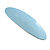 Pastel Blue Acrylic Oval Barrette/ Hair Clip In Silver Tone - 95mm Long - view 8