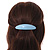 Pastel Blue Acrylic Oval Barrette/ Hair Clip In Silver Tone - 95mm Long - view 3