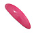 Magenta Acrylic Oval Barrette/ Hair Clip In Silver Tone - 95mm Long - view 7
