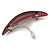 Magenta Acrylic Oval Barrette/ Hair Clip In Silver Tone - 95mm Long - view 4