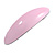 Pastel Pink Acrylic Oval Barrette/ Hair Clip In Silver Tone - 95mm Long