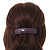 Charcoal Grey Сheckered Print with Glitter Acrylic Square Barrette/ Hair Clip In Silver Tone - 90mm Long - view 3