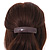 Chocolate Brown Сheckered Print with Glitter Acrylic Square Barrette/ Hair Clip In Silver Tone - 90mm Long - view 3