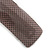 Chocolate Brown Сheckered Print with Glitter Acrylic Square Barrette/ Hair Clip In Silver Tone - 90mm Long - view 4